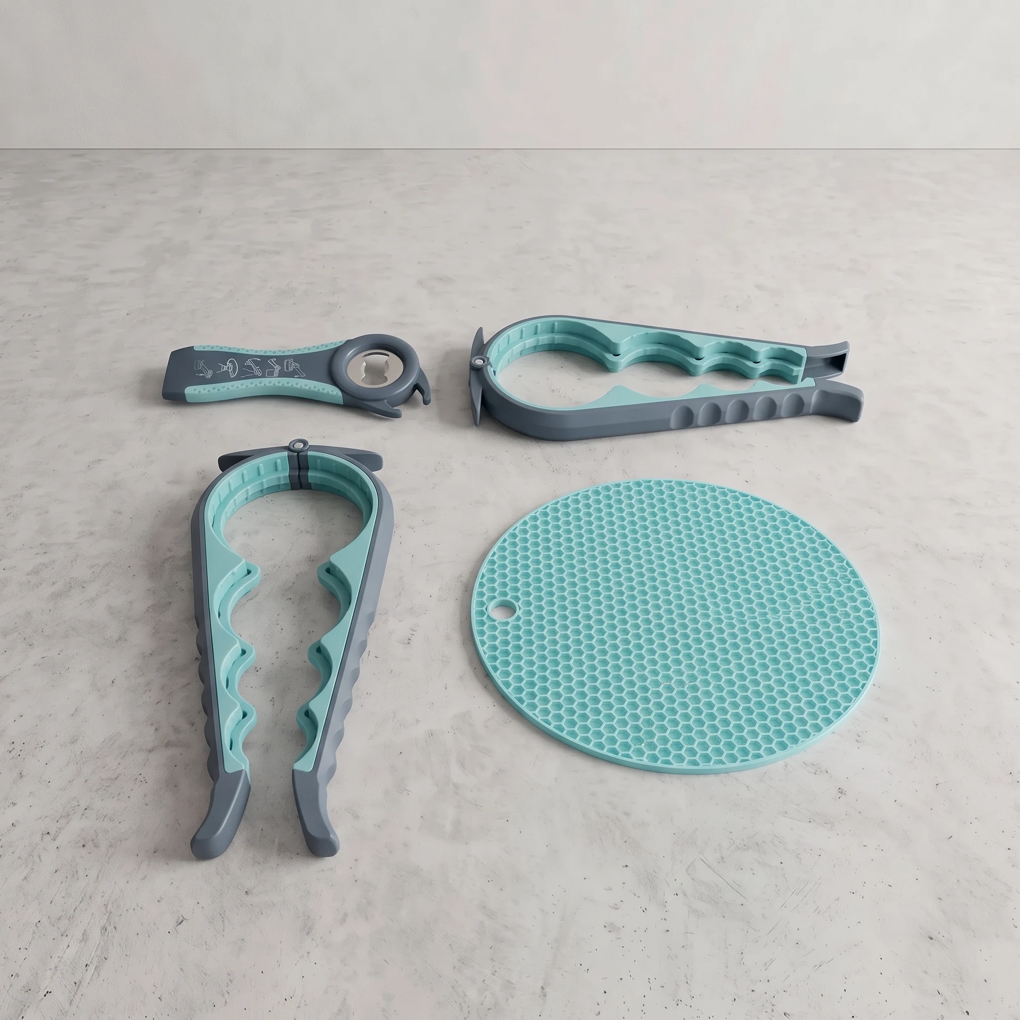 HUMANFUN Set de abridores para tarros y botellas para manos débiles