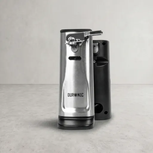 Duronic CO60 Abrelatas Eléctrico 3 en 1 con Afilador y Abrebotellas