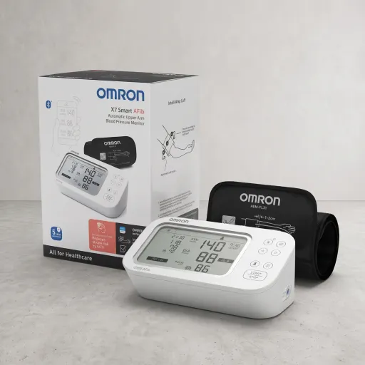 OMRON X7 Smart AFib Tensiómetro de brazo con detección de Fibrilación Auricular