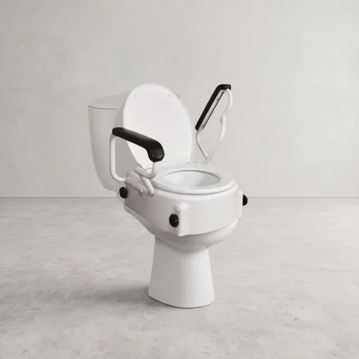 Mobiclinic Elevador de WC Tajo con reposabrazos abatibles